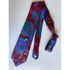 Disney Mickey Mouse Tie Balancine the Tie Works VTG Goofy Hot Air Balloon